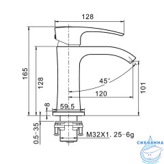 Смеситель для раковины Gappo G1007-6 (без донного клапана) (черный матовый)