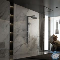 Душевая система Vincea Inspire 300 1 режим VSFS-3I11GM (вороненая сталь)