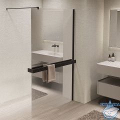 Walk-in Vincea Walk In HS 90 профиль черный, стекло зеркальное VSW-1HR900MRB