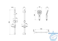 Душевой гарнитур Aquatek Оберон 3 режима AQ2014CR 