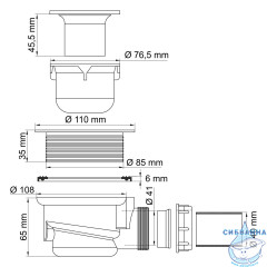 Сифон для душевого поддона WasserKRAFT D455