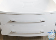 Тумба подвесная Aqwella Neringa 80 с раковиной Neringa 80 белый глянец