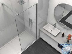 Walk-in Vincea Walk In HS 90 профиль вороненая сталь, стекло прозрачное VSW-1HS900CLGM