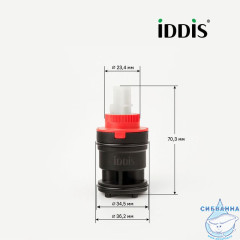 Картридж для смесителя, керамика, 35 мм, с ножками, прямая подводка, IDDIS, 999C35H2SM-1