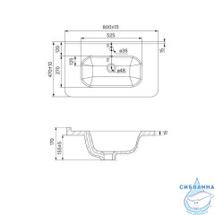 Тумба напольная с умывальником, белая, 80 см, Brick, IDDIS, BRI80WFi95K