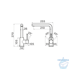 Смеситель для кухни Omoikiri Nakagawa-P-BE ваниль