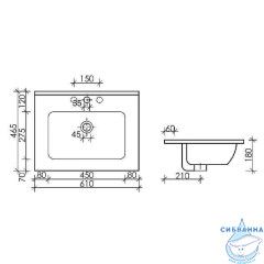 Раковина встраиваемая 61 см Ceramicanova Element CN7001MB