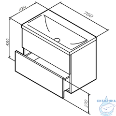 Тумба под раковину AM PM Gem 75 графит M90FHX07522GM