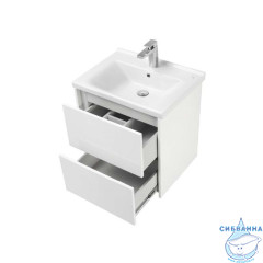Тумба подвесная Акватон Стоун 60 белый с раковиной Миранда 60 1A231401SX010