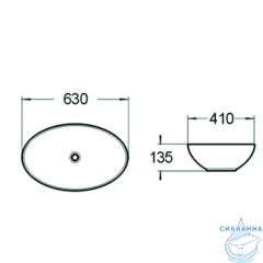 Раковина на столешницу 63 см SantiLine SL-1019