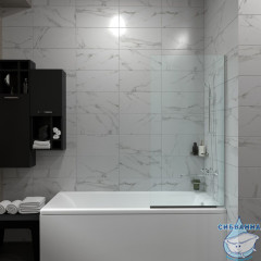 Шторка для ванны Тритон Статик 70х140 профиль хром, стекло прозрачное