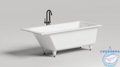 Ванна из искусственного камня Salini Cascata 170x70 (материал S-Sense, белый глянцевый)