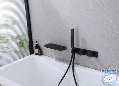 Смеситель для ванны встраиваемый ABBER Rund AF8731B (черный матовый)