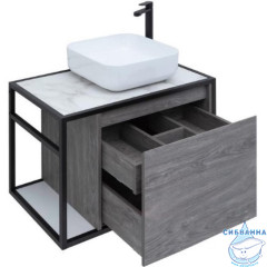 Тумба Aquanet Nova Lite Loft 75R 261653  с раковиной City-1 39 дуб рошелье