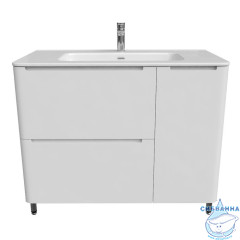 Тумба с умывальником, напольная, 100 см, белая, Edifice, IDDIS, EDI10WFi95K