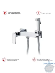 Смеситель Raglo R01.51 с гигиеническим душем (хром)