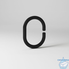 Набор колец  для шторы в ванную комнату, цвет черный, IDDIS, RID013P