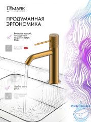 Смеситель для раковины Lemark Карелия LMF-2012S-BRG (брашированное золото)