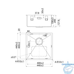 Кухонная мойка Iddis Edifice 44 EDI44G0i77 графит