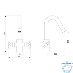 Смеситель для раковины Damixa Neo Classic 270210000 (без донного клапана) (графит)