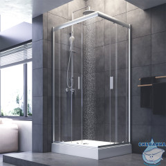 Душевое ограждение AM.PM Gem W90G-404-100280-MT 100x80 профиль хром, стекло прозрачное (без поддона)