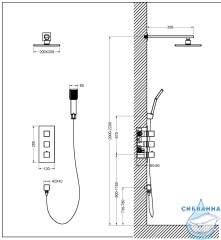 Душевая система Timo Tetra-Thermo SX-0179/00SM 230 1 режим (хром)