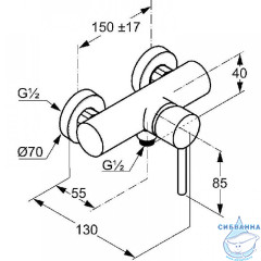 Смеситель для душа Bozz 38831N076 (брашированное золото)
