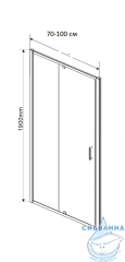Душевое ограждение Vincea Интра 90-100x90 профиль хром, стекло прозрачное VSR-1I901090CL
