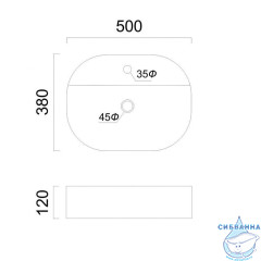 Раковина на столешницу 50 см Calypso CS11430