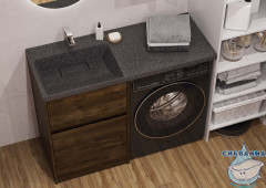 Раковина на стиральную машину Aqvaton Лондри 120x50 1A72843KLH21L левая