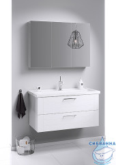 Тумба подвесная Aqwella Classic Манчестер 100 с раковиной Фостер 100 белый