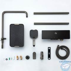 Душевая система Gappo G2496-19 330 1 режим (оружейная сталь)