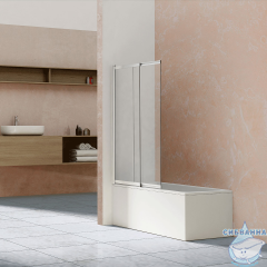 Шторка для ванны Vincea 100х145 профиль хром, стекло прозрачное VSB-1E100CL