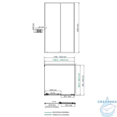 Боковая стенка Wasserkraft 90 61S07-RP90/74P03-RP90 / 74P07-RP90 профиль черный, стекло прозрачное