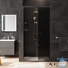 Дверь в нишу AM.PM Gem W90G-100-1-195BG 100 см профиль черный, стекло тонированное