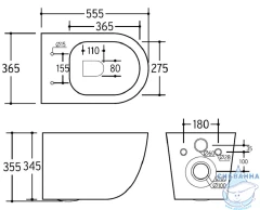 Унитаз подвесной безободковый Charus Skandenborg Rimless EWC700-125B с сиденьем Soft Close (микролифт)