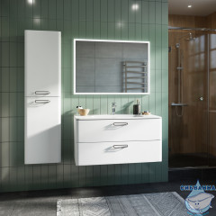 Тумба с умывальником Iddis Brick 100 см белый глянец BRI10W1i95