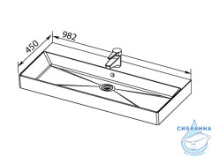 Мебельная раковина Aquanet Slim Synergy 100 см 199206
