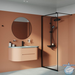 Смеситель для ванны с верхним душем, черный матовый, SpaHome, IDDIS, SPABLBTi06