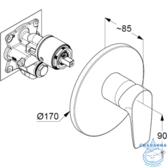 Встраиваемый смеситель для душа Kludi PURE&SOLID 346550575