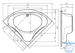 Акриловая ванна Riho Neo 140x140 с каркасом