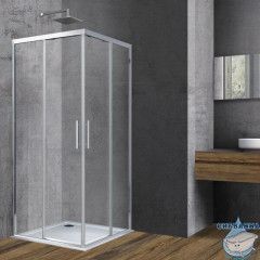 Душевое ограждение Vincea Софт 90x90 профиль хром, стекло прозрачное VSS-3SO900CL