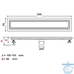Дренажный трап для душа Gappo G86007-4 600 под плитку (сатин)