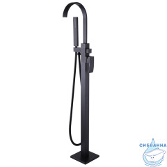 Смеситель для ванны напольный Abber Wasserfall AF8615B (черный матовый)