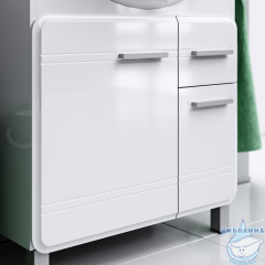 Тумба Aqwella Classic Корсика 75 с раковиной Стиль 75 белый глянец