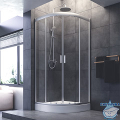 Душевое ограждение AM.PM Gem 90х90 W90G-401-090WT профиль хром, стекло прозрачное (без поддона) (без поддона)