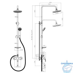 Душевая система Rossinka 200 1 режим A35-46 (хром)