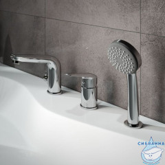 Смеситель на борт ванны на 3 отверстия с керамическим дивертором Torr, IDDIS, TORSB30i07
