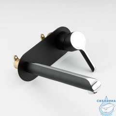 Смеситель для раковины встраиваемый Gappo G1003-26 (хром/черный)