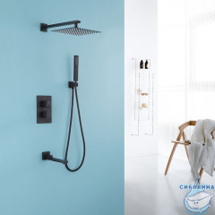 Душевая система Abber Daheim 250 1 режим AF8250B (черный матовый)